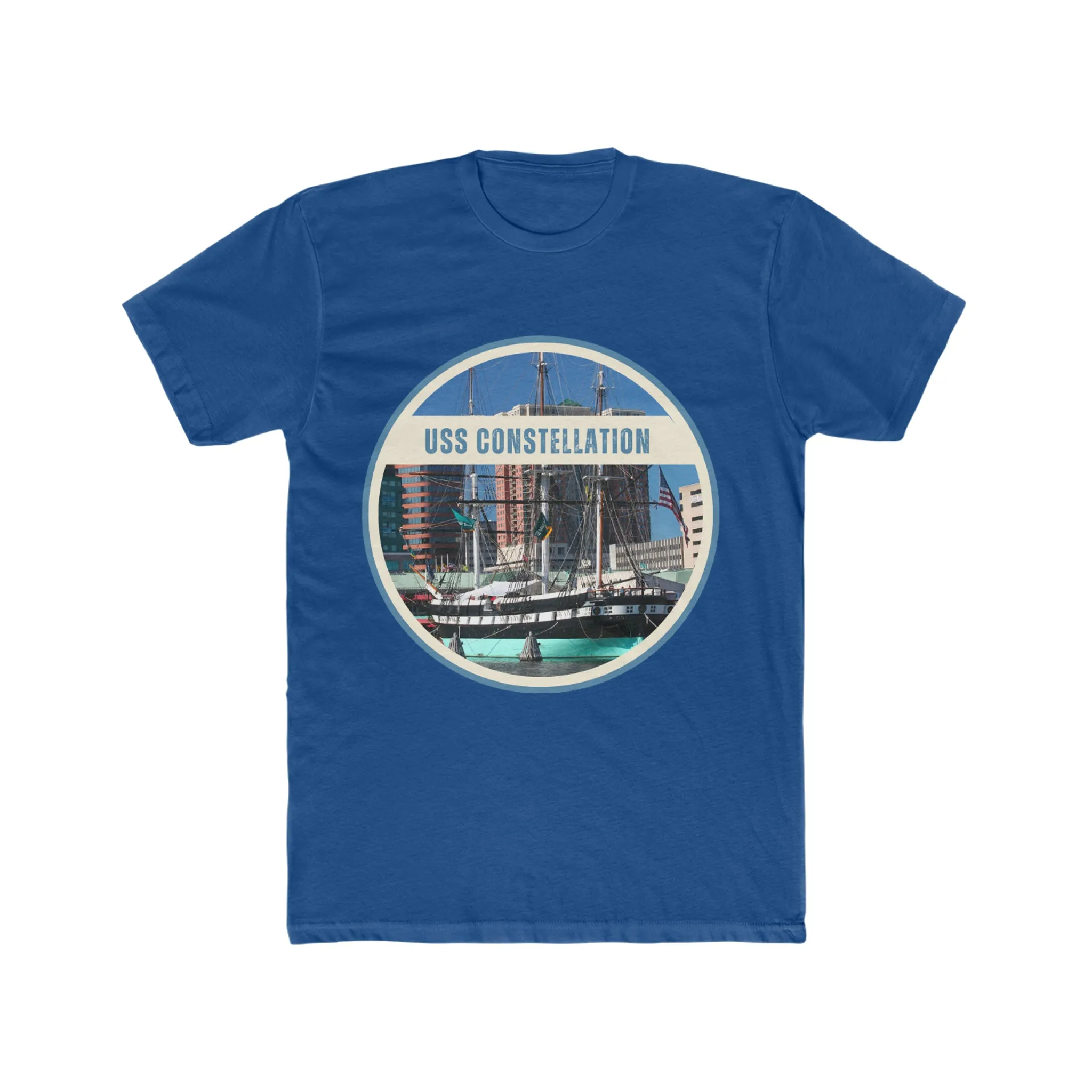 USS Constellation United States Ships POD Men's Cotton Crew Tee