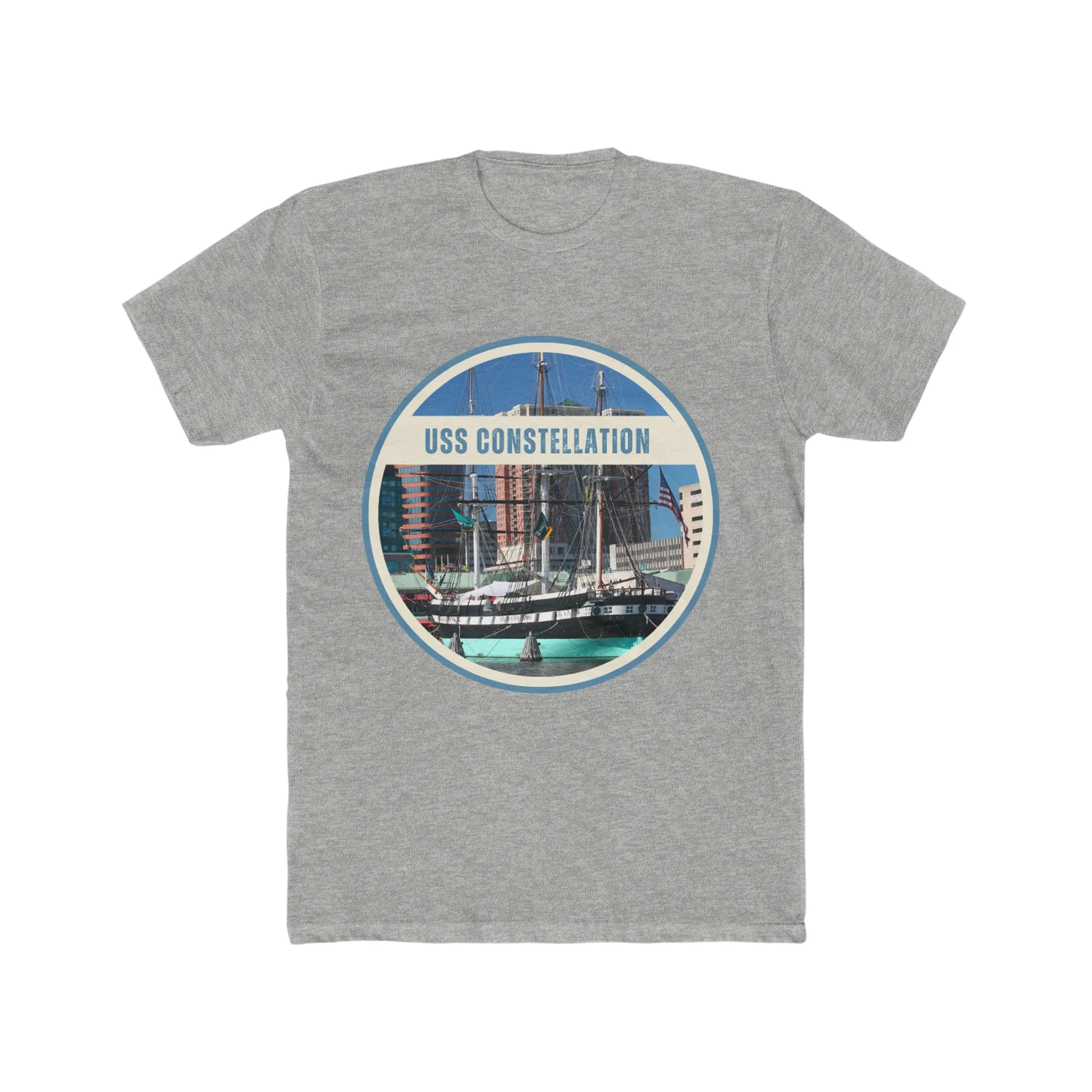 USS Constellation United States Ships POD Men's Cotton Crew Tee