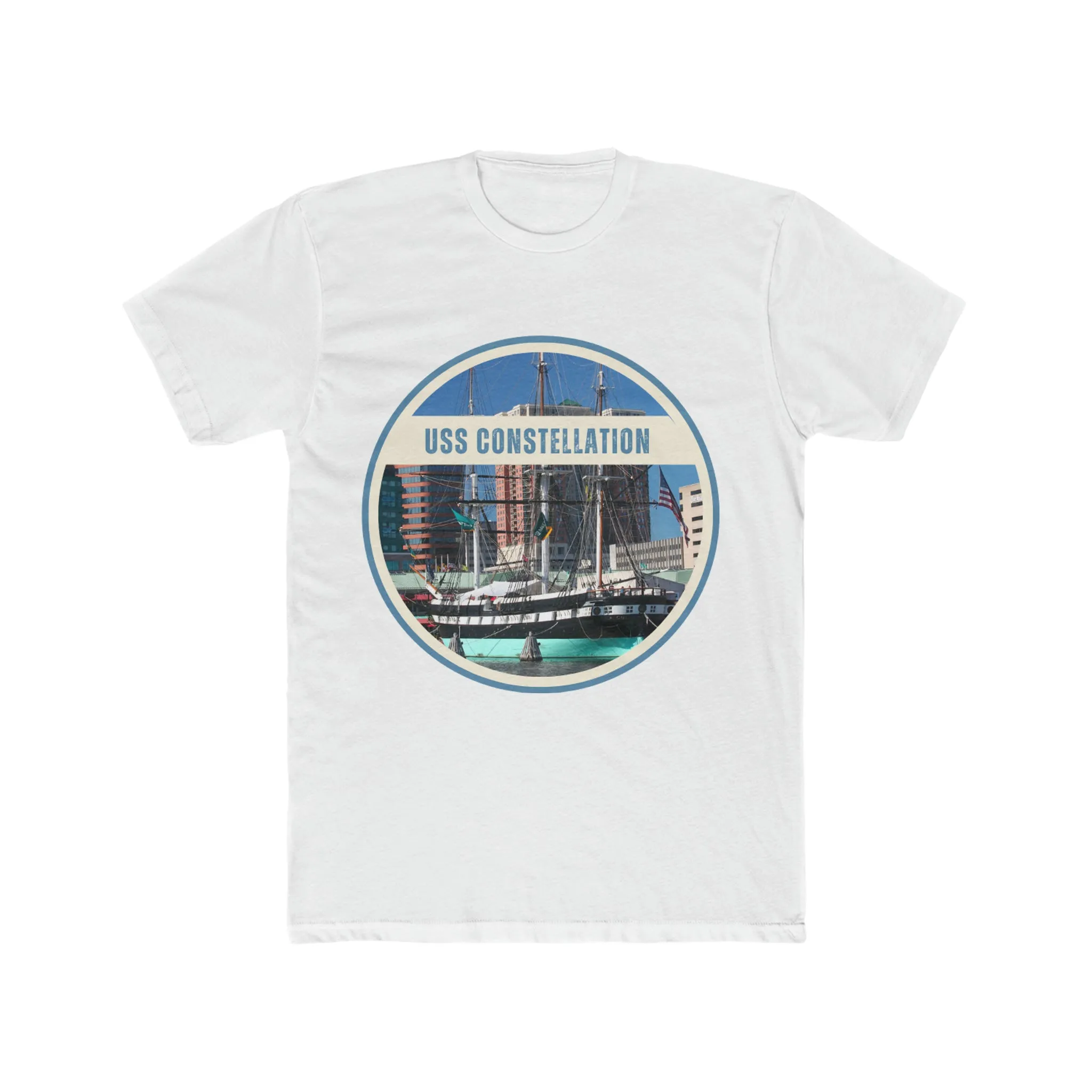 USS Constellation United States Ships POD Men's Cotton Crew Tee