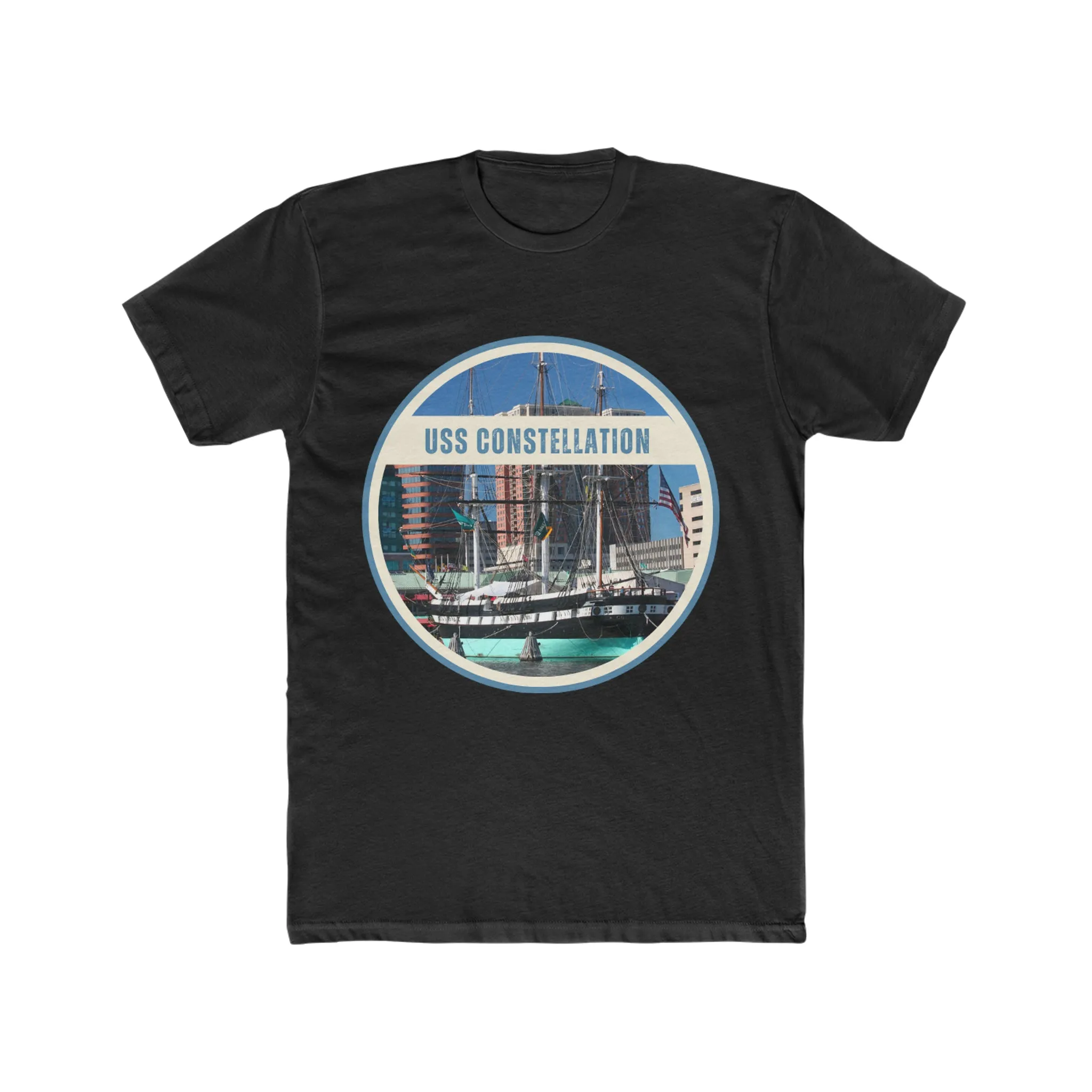 USS Constellation United States Ships POD Men's Cotton Crew Tee