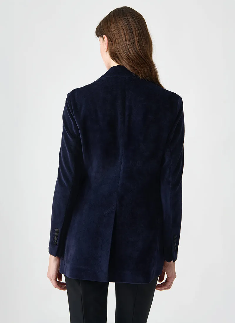 Velvet Single Breasted Tuxedo Blazer