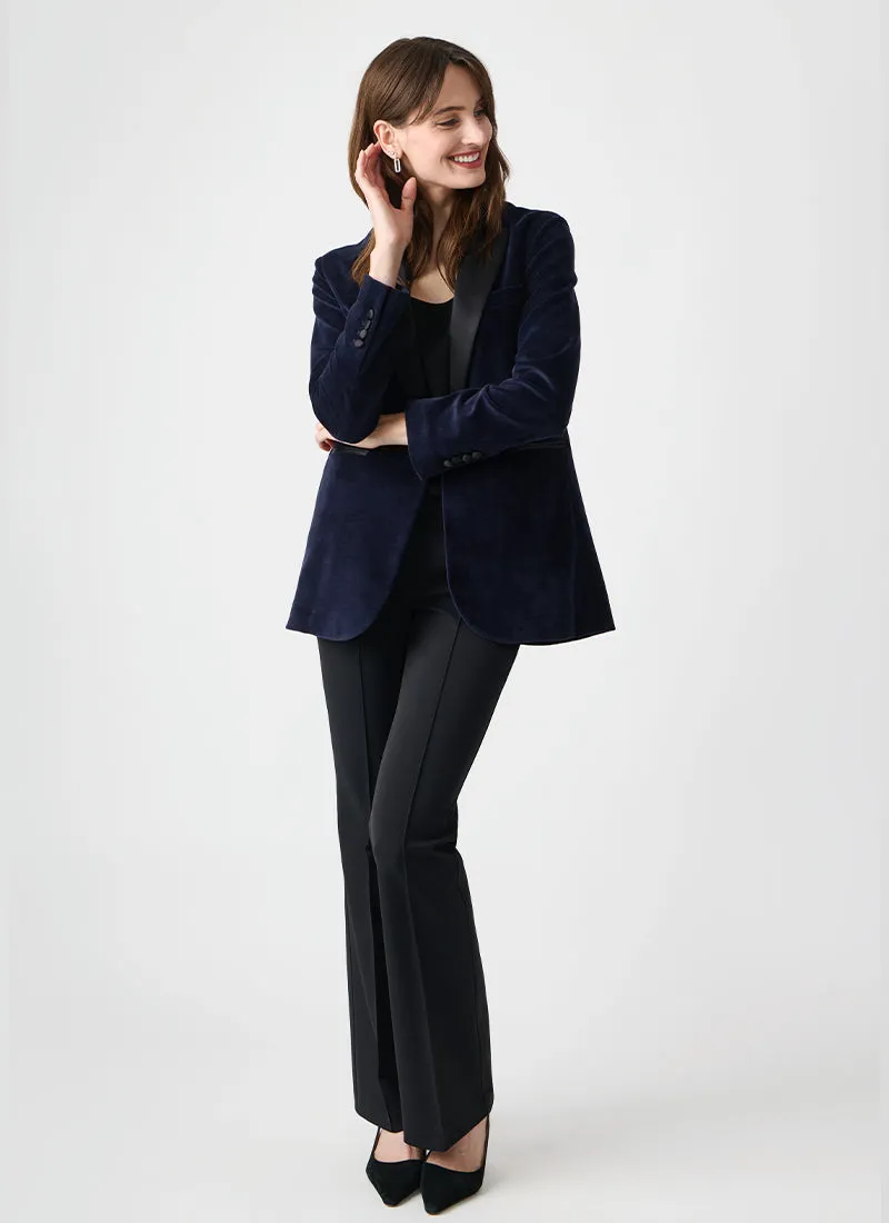 Velvet Single Breasted Tuxedo Blazer