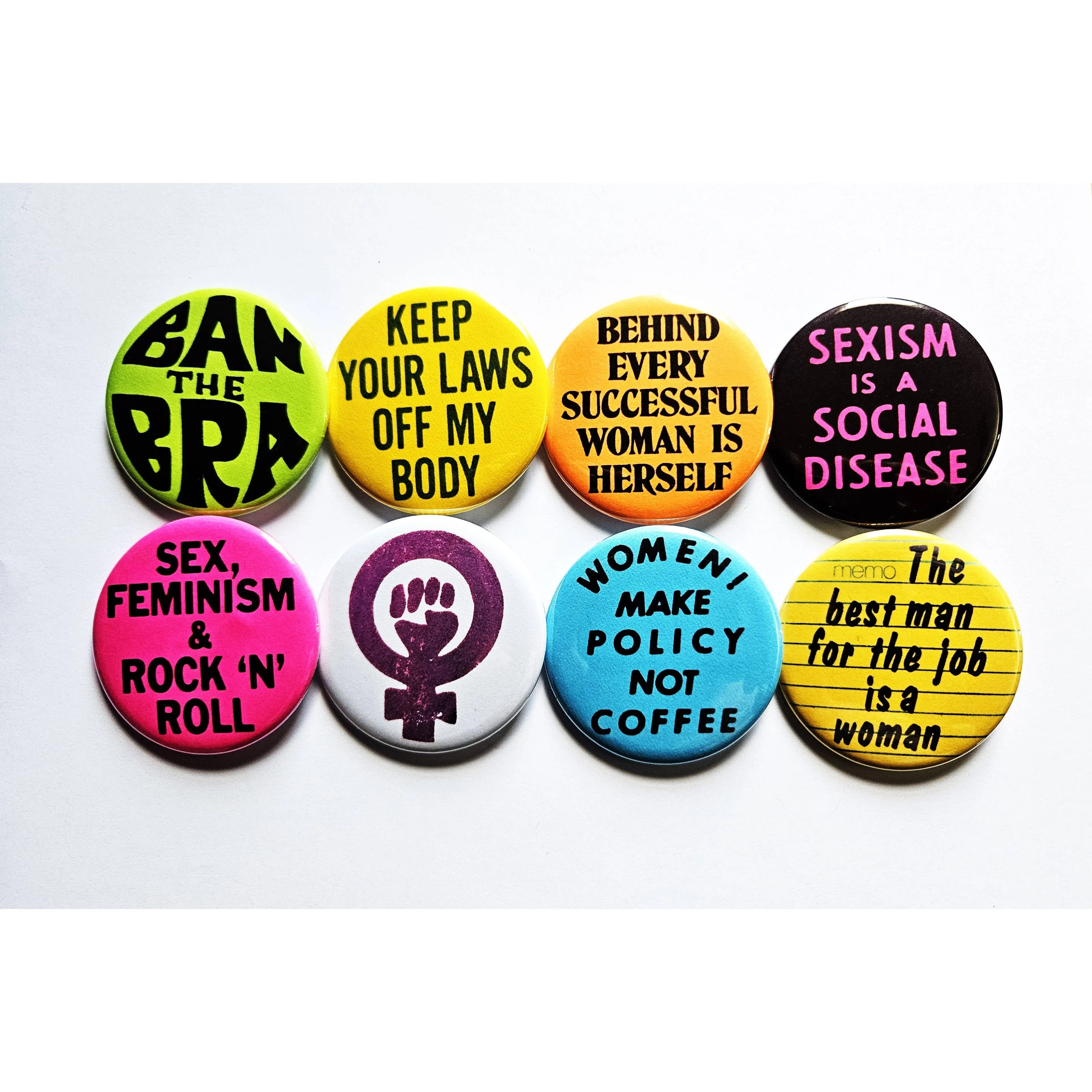 Vintage Reproduction Sexism is a Social Disease Feminist Small Pinback Button | 1.25" Diameter