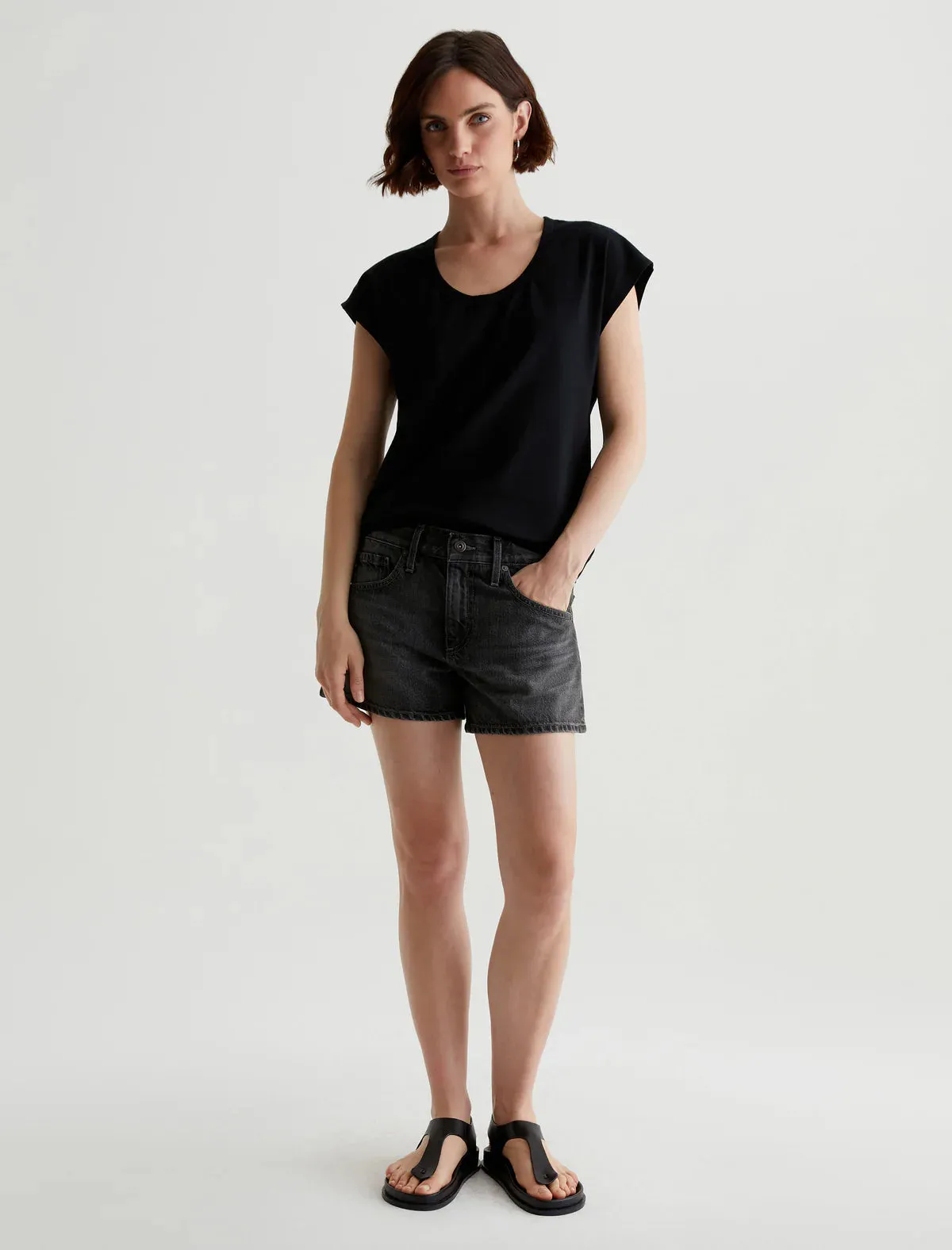 Vintage Willa Scoop Tee in True Black