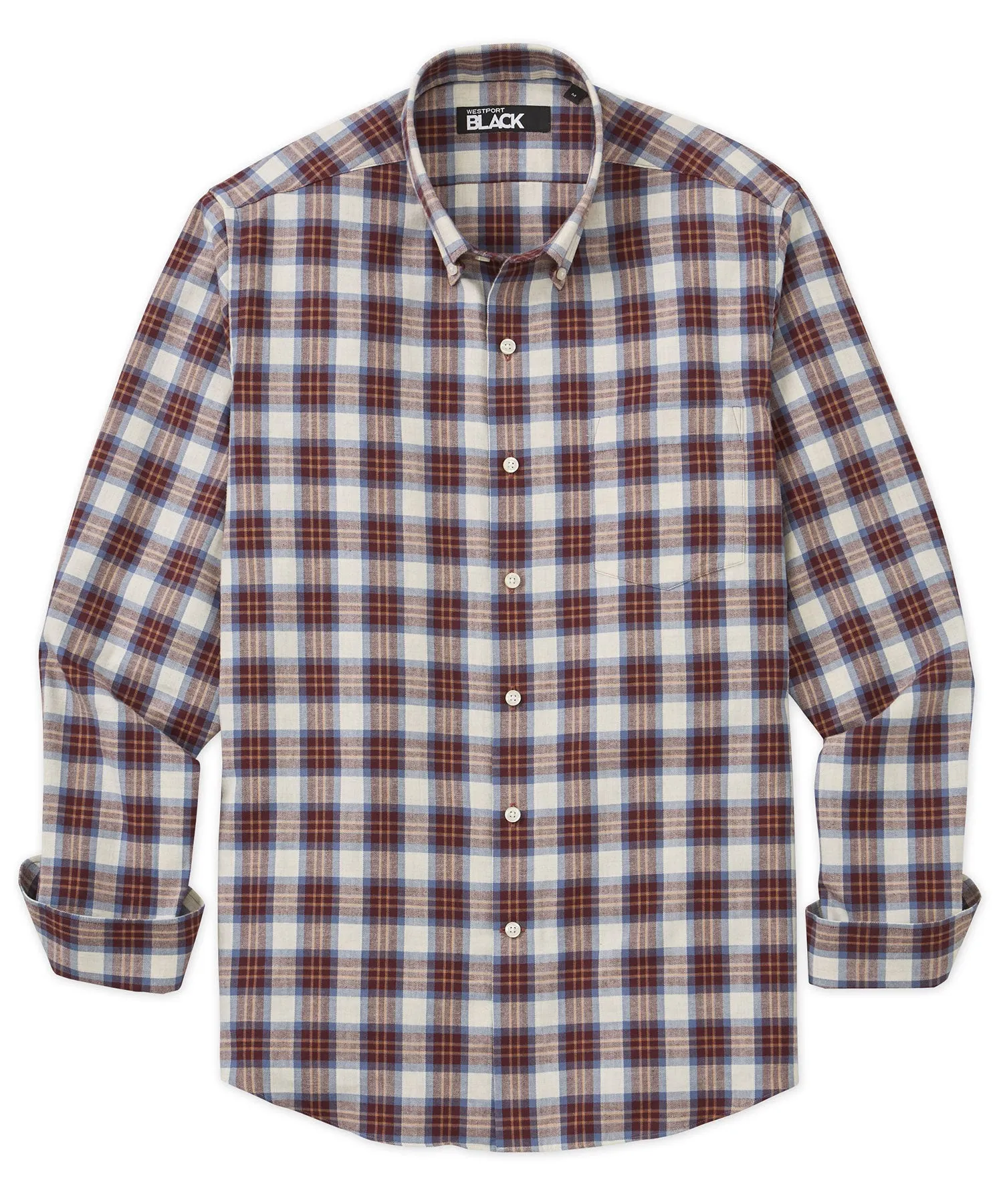 Westport Black Long Sleeve Soft Wash Flannel Sport Shirt