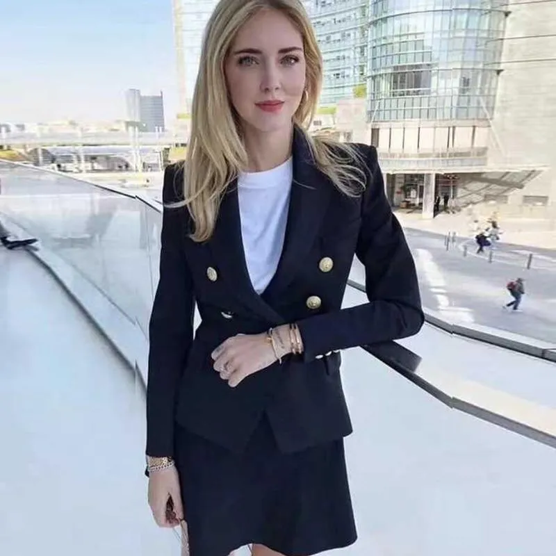 Women Office Formal Double Breasted Buttons Blazer Plus Big Size Women Blazer